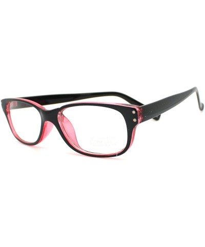 Black Narrow 2 Tone Color Clear Lens Glasses Frame - Black/Pink - CX11C047DAZ $7.88 Rectangular