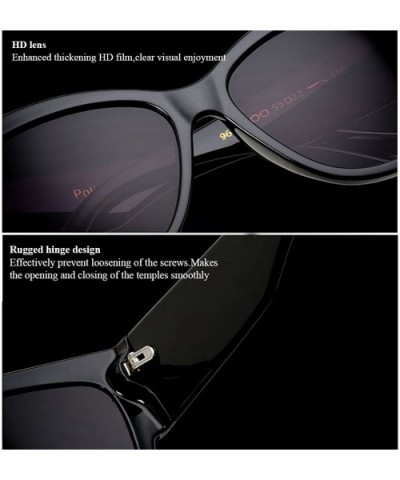 Oversized Bold Frame UV400 HD Lens Full Rimmed Glasses Ladies Sunglasses - Transparent - CS18CX00AY4 $13.27 Oversized