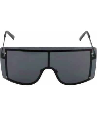 OVERSIZED VINTAGE RETRO Huge Big MASK SHIELD Half Face Owen Style SUNGLASSES - Black - C118EXL249R $7.44 Aviator