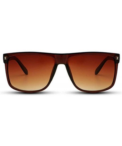 Men Fashion Oversized Sunglasses Women Brand Designer Retro Big Frame 90s White - Brown - CH18YR3WX7X $7.61 Oversized