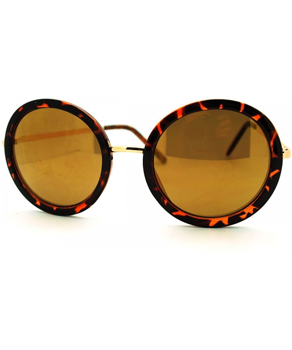 Vintage Fashion Sunglasses Super Oversized Round Circle Reflective Lens - Tortoise - C611HQ2ON3R $8.68 Round