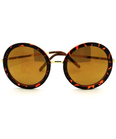 Vintage Fashion Sunglasses Super Oversized Round Circle Reflective Lens - Tortoise - C611HQ2ON3R $8.68 Round