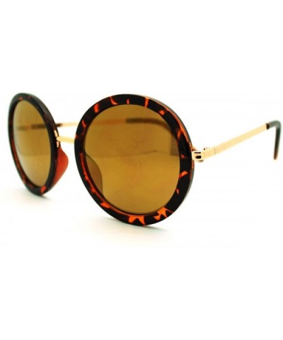 Vintage Fashion Sunglasses Super Oversized Round Circle Reflective Lens - Tortoise - C611HQ2ON3R $8.68 Round