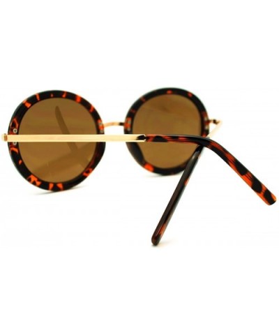 Vintage Fashion Sunglasses Super Oversized Round Circle Reflective Lens - Tortoise - C611HQ2ON3R $8.68 Round