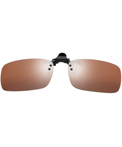 Polarized Clip-on Sunglasses Anti-Glare Driving Glasses Sunglasses Over for Men Women UV Protection - Coffee - CO19073UESG $6...
