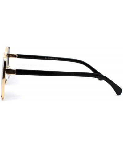 Womens Classic 90s Double Rim Squared Butterfly Sunglasses - Gold Black Smoke - CM18WT63698 $10.75 Butterfly