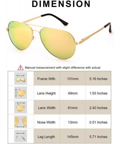 Aviator Sunglasses Women Polarized - Mirrored Lens UV Protection - Fashion Large Frame Eyeglasses - CZ18UTS90AX $16.31 Aviator