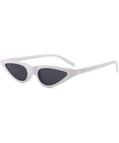 Unisex Flat Top Eyeglasses Small Triangle Frame Cat Eye Sunglasses Random Color - Wgray - CG18XHEI5XA $5.01 Cat Eye