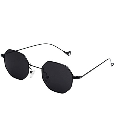Fashion Hipster Small Square Sunglasses Street Shot Flat Mirror Male Octagonal Sunglasses - C118X5Z66IA $44.95 Square