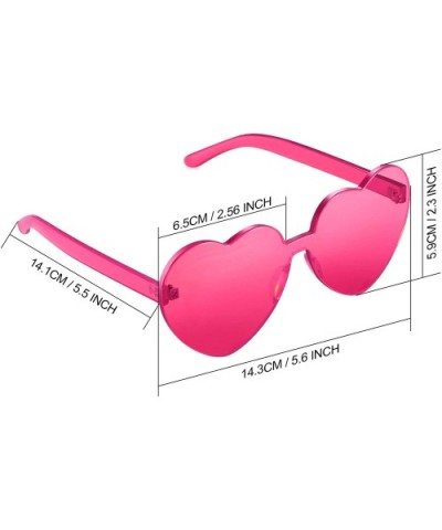 Heart Shape Sunglasses Party Sunglasses - Transparent Deep Pink - CU18RC2RWEC $7.16 Aviator