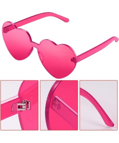 Heart Shape Sunglasses Party Sunglasses - Transparent Deep Pink - CU18RC2RWEC $7.16 Aviator