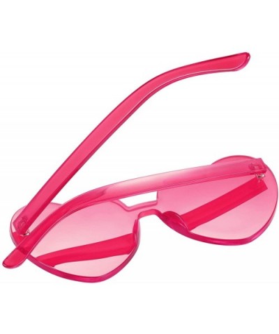 Heart Shape Sunglasses Party Sunglasses - Transparent Deep Pink - CU18RC2RWEC $7.16 Aviator