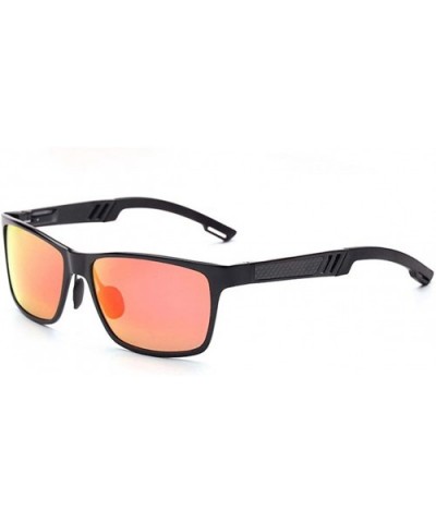 Polarized Sunglasses Aviation aluminum magnesium metal driving glasses - Red Color - CL1887OD6TZ $24.18 Rectangular