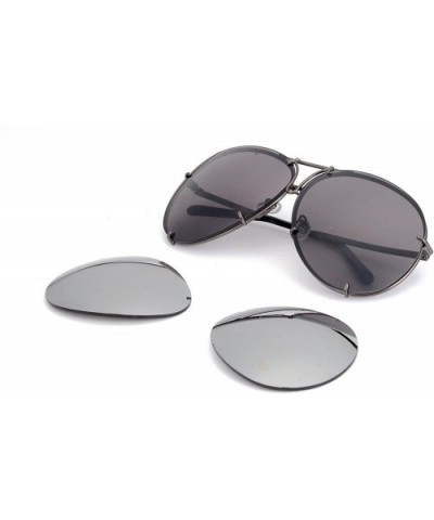 Oversize Metal Classic Aviator Mirrored Sunglasses for Women Men - Color F - CE18DZA276W $24.06 Aviator