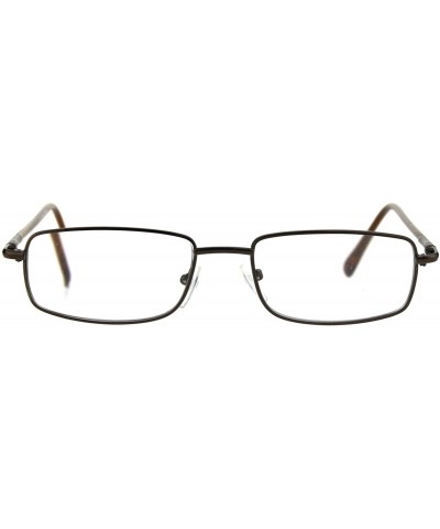 Mens Metal Rim Narrow Rectangle Snug Small Classic Reading Glasses - Copper - CG185936I7C $8.40 Rectangular