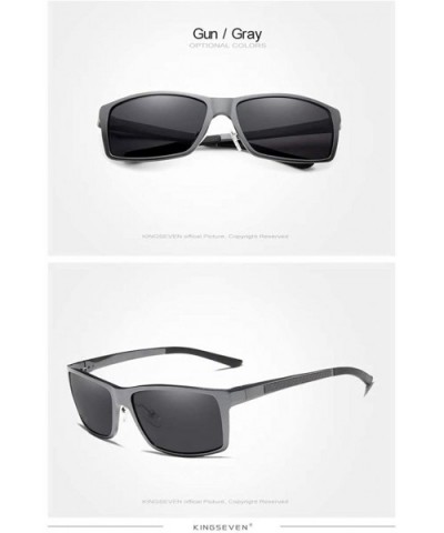 Genuine adjustable sunglasses rectangular men polarized UV400 Ultra light Al-Mg - Gun/Gray - C718QLKY8UC $24.75 Rectangular