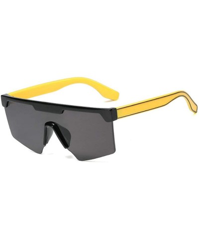 personality big box unisex trend conjoined outdoor riding sunglasses UV400 - Yellow - C118Z45ZD6L $11.61 Oversized