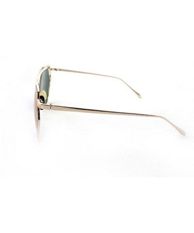 "Exposure" Geometric Ultra Premium Brushed Aluminum Flash Sunglasses - Gold/Blue - C612K7STQF1 $10.80 Rectangular