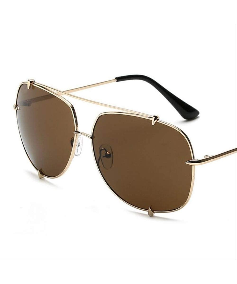 Fashion Oversized Aviator Sunglasses Ladies Retro Big Frame Sunglasses Women Ladies Glasses - CH198QLENIA $31.02 Aviator