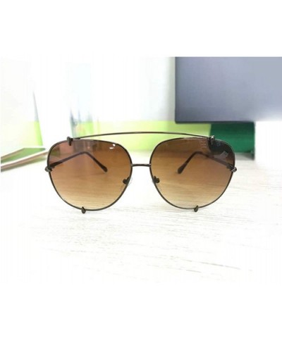 Fashion Oversized Aviator Sunglasses Ladies Retro Big Frame Sunglasses Women Ladies Glasses - CH198QLENIA $31.02 Aviator