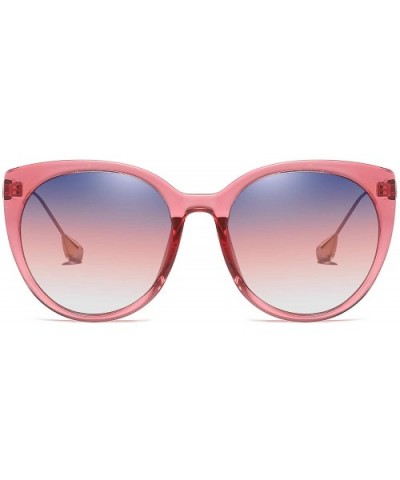 Cat Eye Polarized Vintage Sunglasses Women Stars Frame Design Oversized B2457 - Pink - CQ18KN5W5XQ $11.53 Oversized