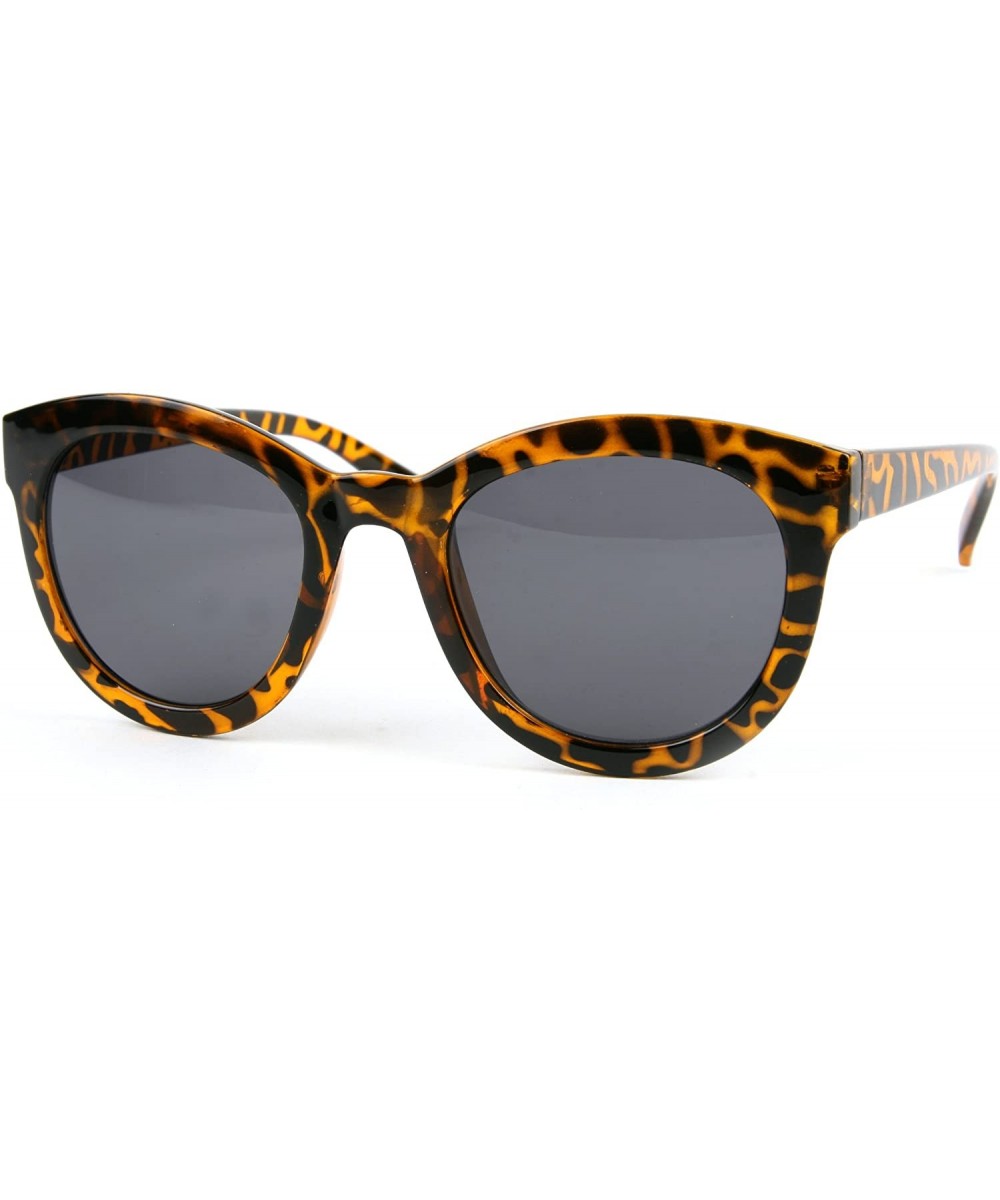 Unisex Vintage Retro Frame Sunglasses P2097 - Tortoise-smoke Lens - C511ENJD5UX $10.00 Round