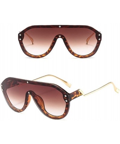 Owersized Fashion Sunglasses-Hip Hop Vintage Shade Glasses-Square Metal Frames - F - CT190ED3YXM $28.85 Oval