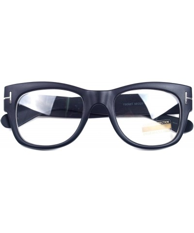 Oversized Square Thick Horn Rimmed Clear Lens Eye Glasses Frame Non-prescription - Matt Black - CM187E8G4ZC $7.68 Square