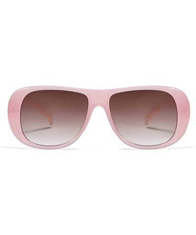 Oversized Square Sunglasses Vintage Gradient - Pink&gray - C818TT7XEQ4 $7.64 Oversized