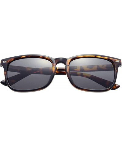 Polarized Sunglasses for Men Women Vintage Square Frame 100% UV Protection Lens - A1 Tortoise/Grey - C6194828MAL $11.60 Sport