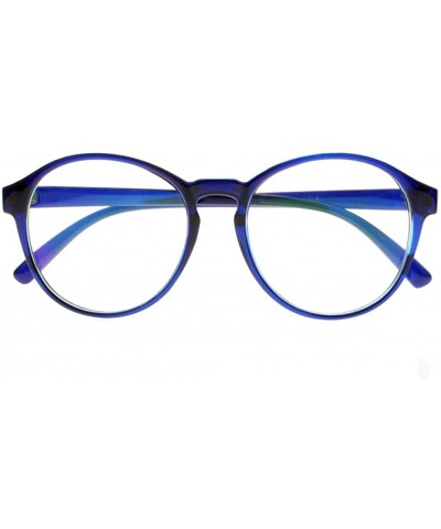 Women Stylish Big Flower Oval Frame Reading Glasses Comfortable Rx Magnification - Blue - CG1860WS9E2 $7.44 Oval