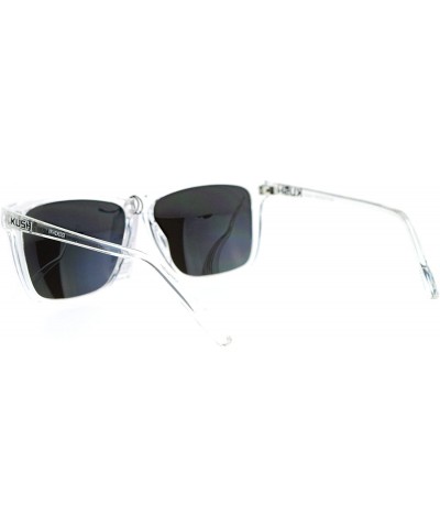 KUSH Sunglasses Clear Frame Classic Square Design Mirror Lens - Clear (Teal Mirror) - CR187544YSZ $6.93 Square