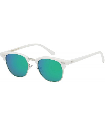 Unisex Retro Classic Stylish Malcom Half Frame Polarized Sunglasses - Gloss White - Kryptonite - CG187UHSUW0 $7.87 Rimless