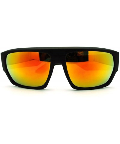 Futuristic Rectangular Oversized Warp Sports Sunglasses - Black Yellow - CU11G5J2S7P $7.97 Sport