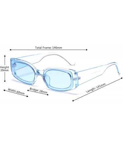 Men's and Women's Retro Square Resin lens Candy Colors Sunglasses UV400 - Blue - CG18NILUW6H $4.90 Rectangular