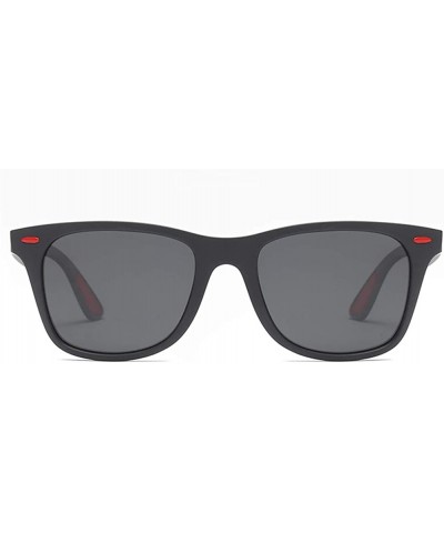 Driving Sunglasses Polarized Male TR90 Fishing Sun Glasses for Men Square Frame - Black Red - CL18HTUYSH5 $7.60 Square