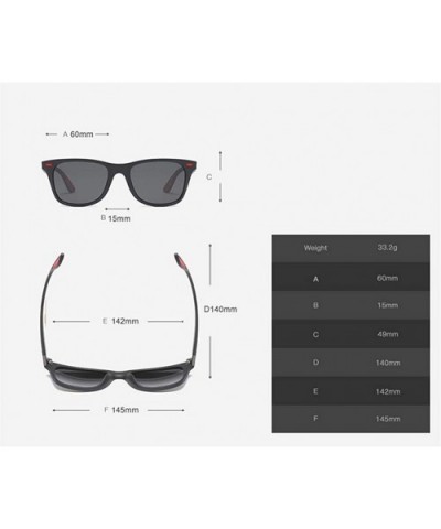 Driving Sunglasses Polarized Male TR90 Fishing Sun Glasses for Men Square Frame - Black Red - CL18HTUYSH5 $7.60 Square