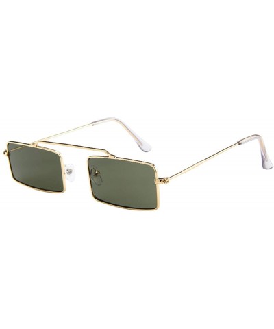 Man and Woman Vintage Slender Square Sunglasses-Retro Metal Frame Square Sunglasses Candy Colors - B - CV196UCENH5 $3.50 Square