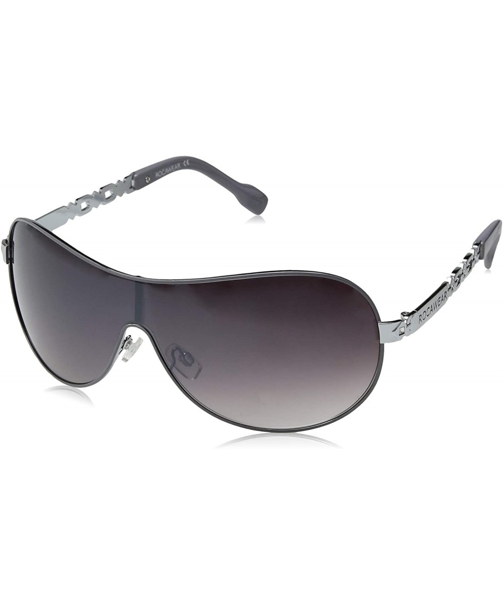 Women's R574 Shield Sunglasses with 100% UV Protection - 75 mm - Silver & Grey - C4129HH0VV1 $38.81 Shield