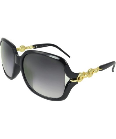 Luna Shield Fashion Retro Sunglasses Shades - Black-gold - CH11JRVUGGX $5.33 Shield