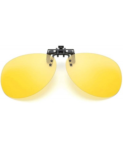 Clip-on Sunglasses Flip-up Polarized UV-Protection Unisex Rimless Round Sunglasses - Oversized - Nightvision - CJ18W7D9UAT $1...