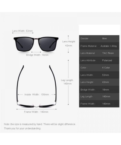 DESIGN Men Square Polarized Sunglasses For Driving Outdoor Sports C01 Black - C03 Matte Black - CY18XE9MN35 $13.34 Sport