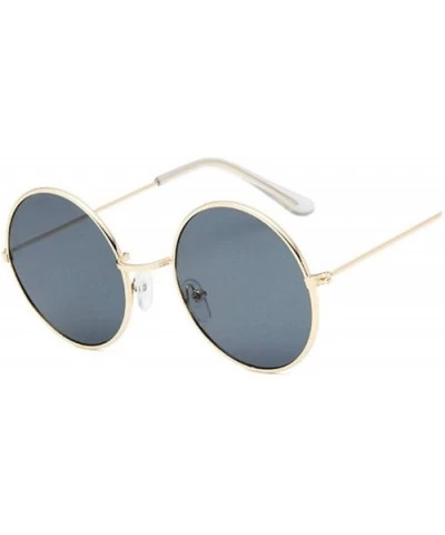 Round Small Sunglasses Women Vintage Metal Cheap Sun Glasses Retro Circle Eyewear - Goldgray - C9197Y7RKQI $22.24 Round