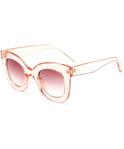 Butterfly Sunglasses Semi Cat Eye Glasses Plastic Frame Clear Gradient Lenses - Pink - CW18IH4D0K5 $10.86 Square