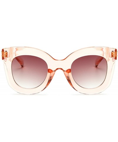 Butterfly Sunglasses Semi Cat Eye Glasses Plastic Frame Clear Gradient Lenses - Pink - CW18IH4D0K5 $10.86 Square