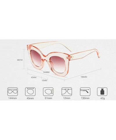 Butterfly Sunglasses Semi Cat Eye Glasses Plastic Frame Clear Gradient Lenses - Pink - CW18IH4D0K5 $10.86 Square