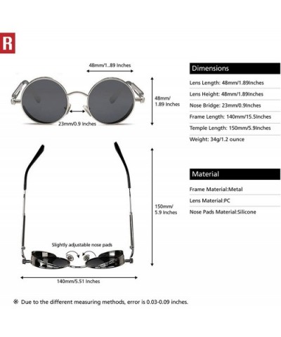 Gothic Steampunk Polarized Sunglasses For Men Women UV Sunglasses Metal Full Frame - CV1836QOY0D $9.41 Rectangular