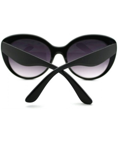 Womens Fashion Sunglasses Stylish Round Butterfly Frame - Black - CA1217KF1UH $5.67 Butterfly