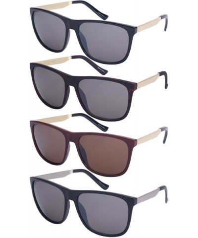 Modern Horned Rim Sunglasses with Flash Mirrored Lens 541000-FM - Demi - C8128UBK97V $7.47 Wayfarer