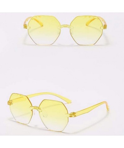 Polarized Sunglasses Protection Irregularity Multilateral - Yellow - CI190R79IAY $5.00 Rimless